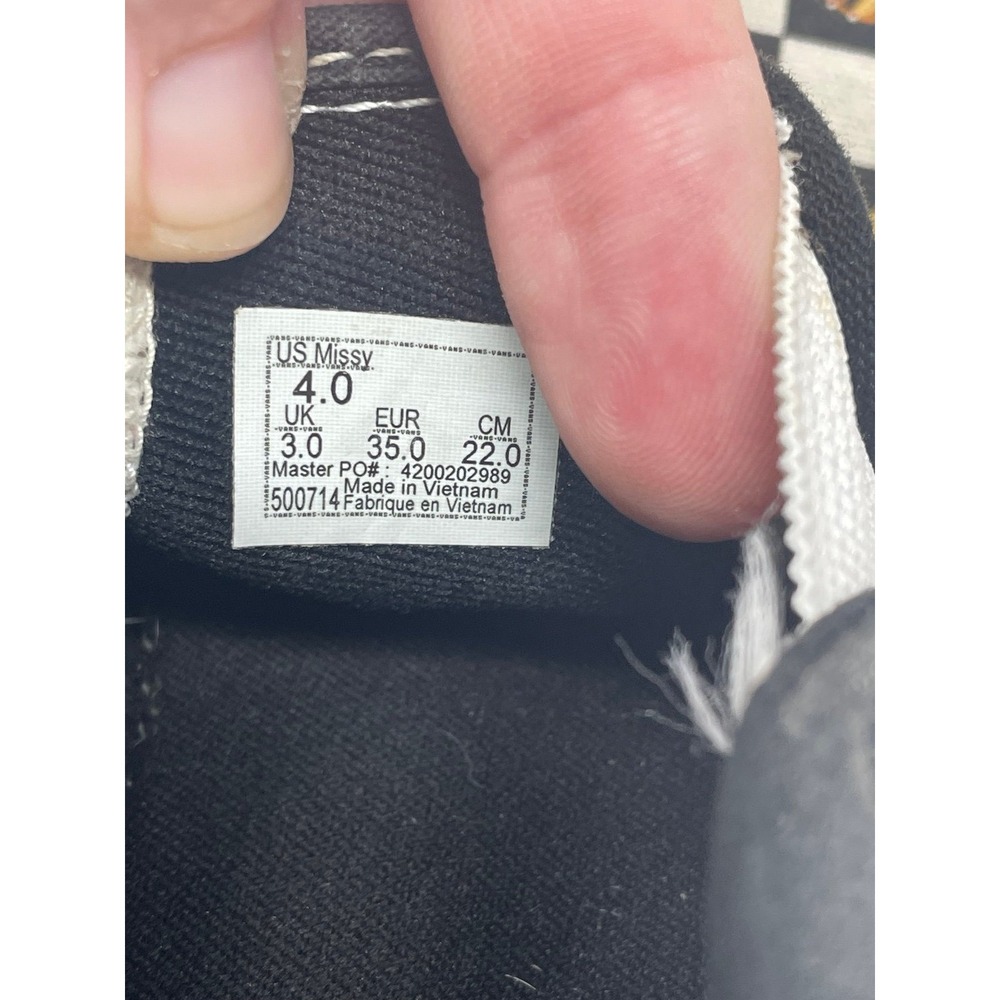 Vans Asher Butterfly Checkerboard Slip On Shoes Girls Size 4 / Womens 5.5 Skate - Picture 2 of 12